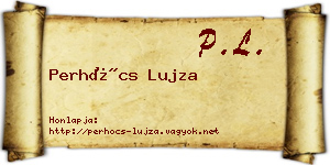Perhócs Lujza névjegykártya